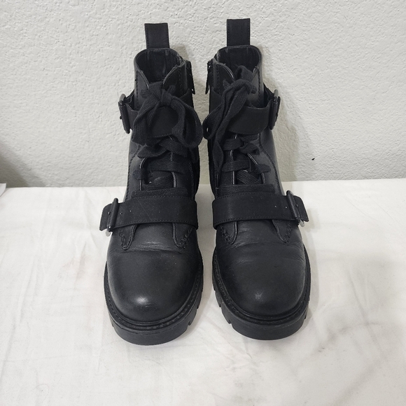 UGG Noe Moto Women's Zipper Leather Biker Combat Boot Size 7.5
